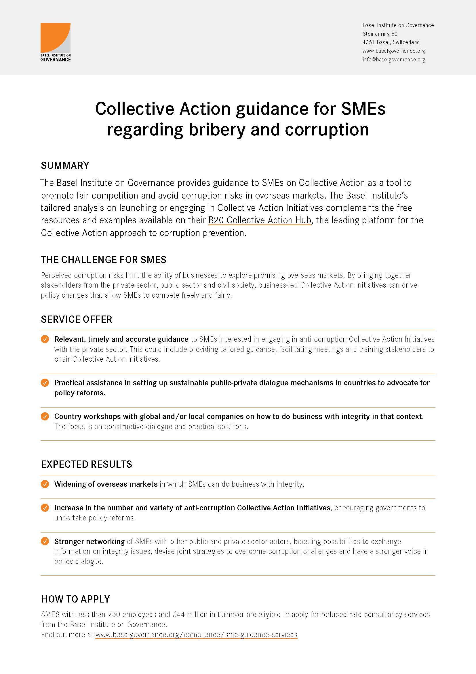 Collective Action guidance for SMEs flyer