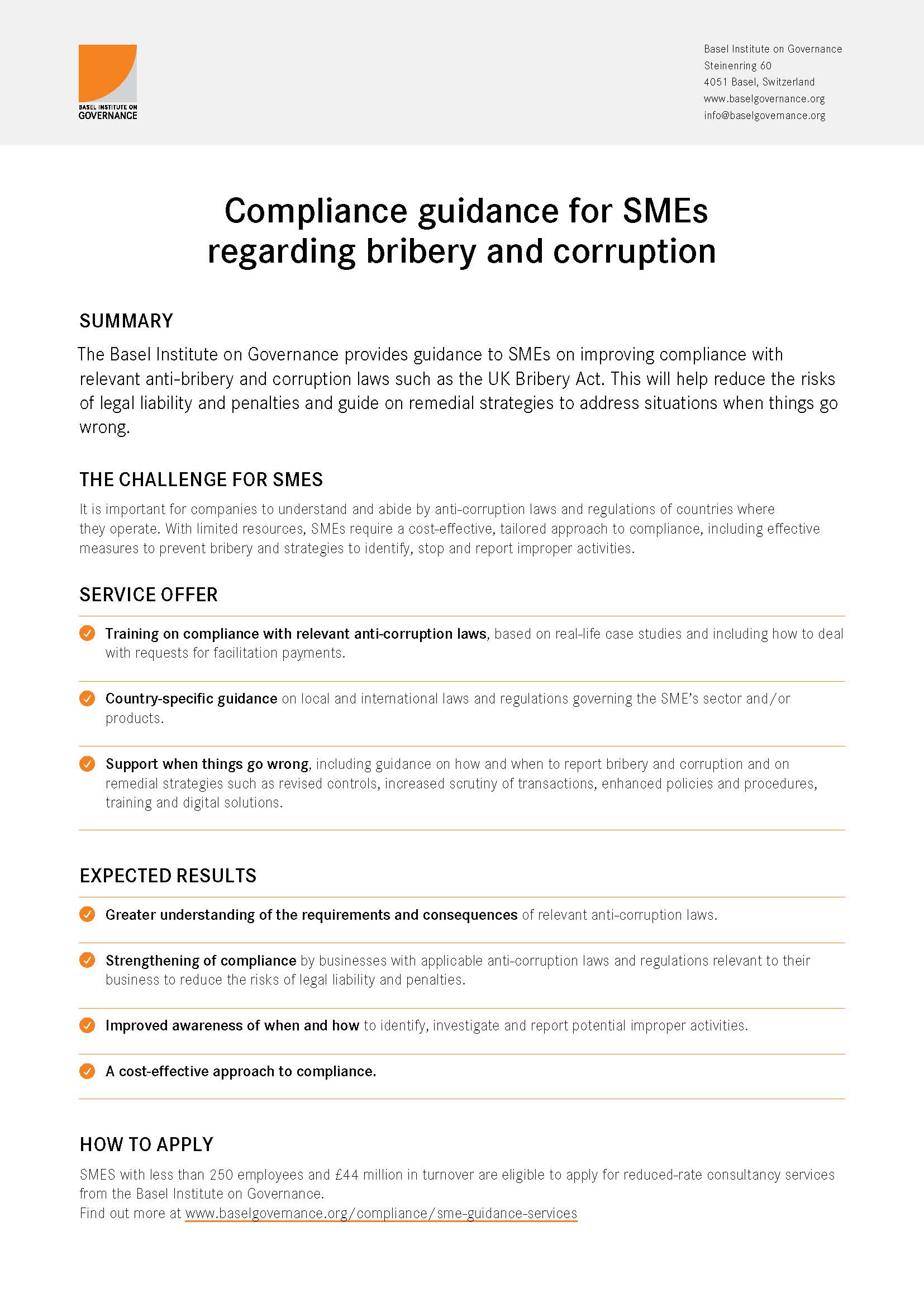Compliance guidance for SMEs flyer