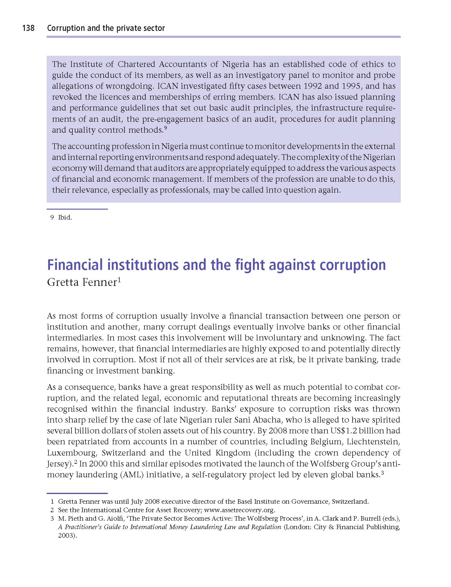 Page of TI Global Corruption Report