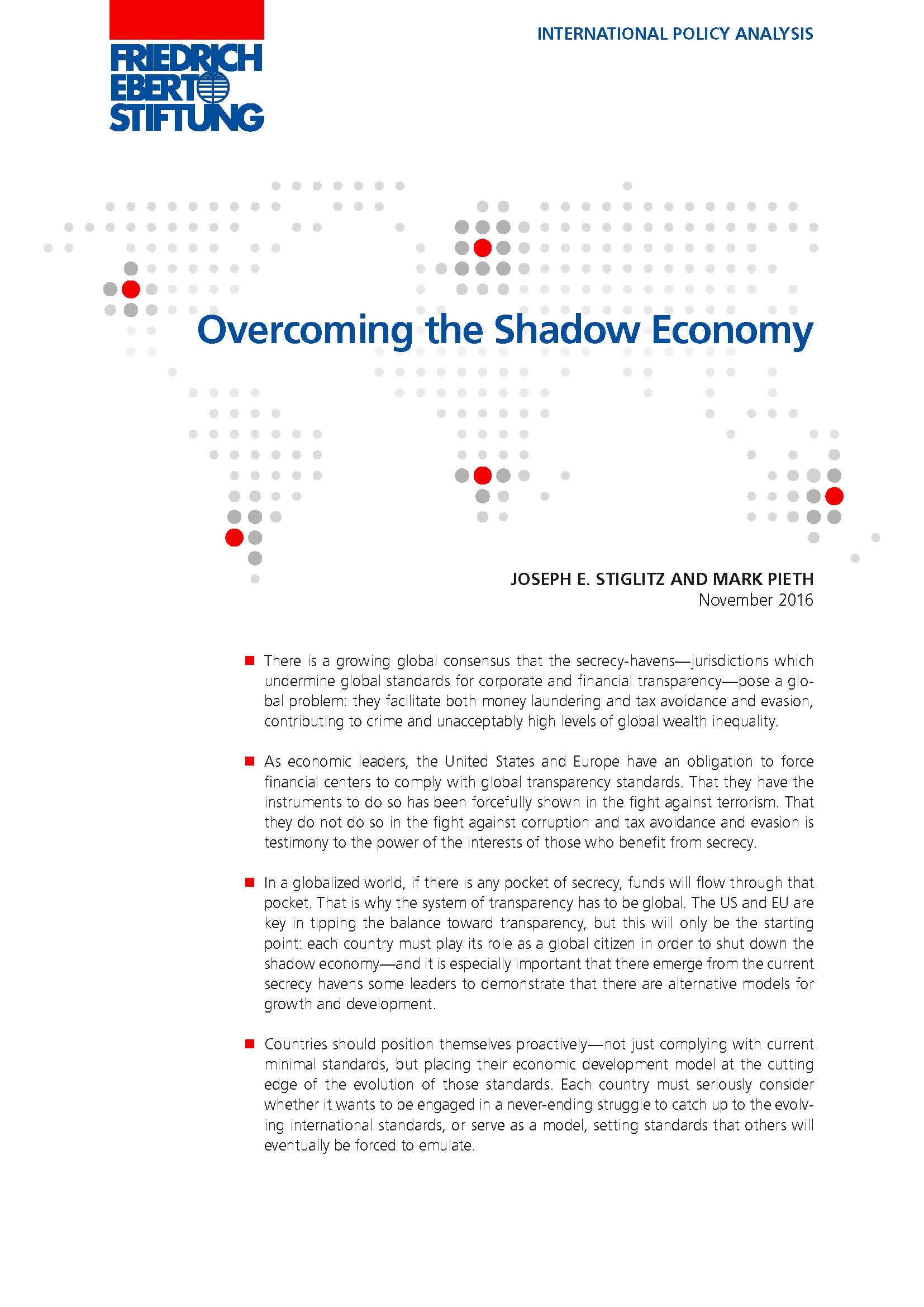 First page of Overcoming the Shadow Economy report