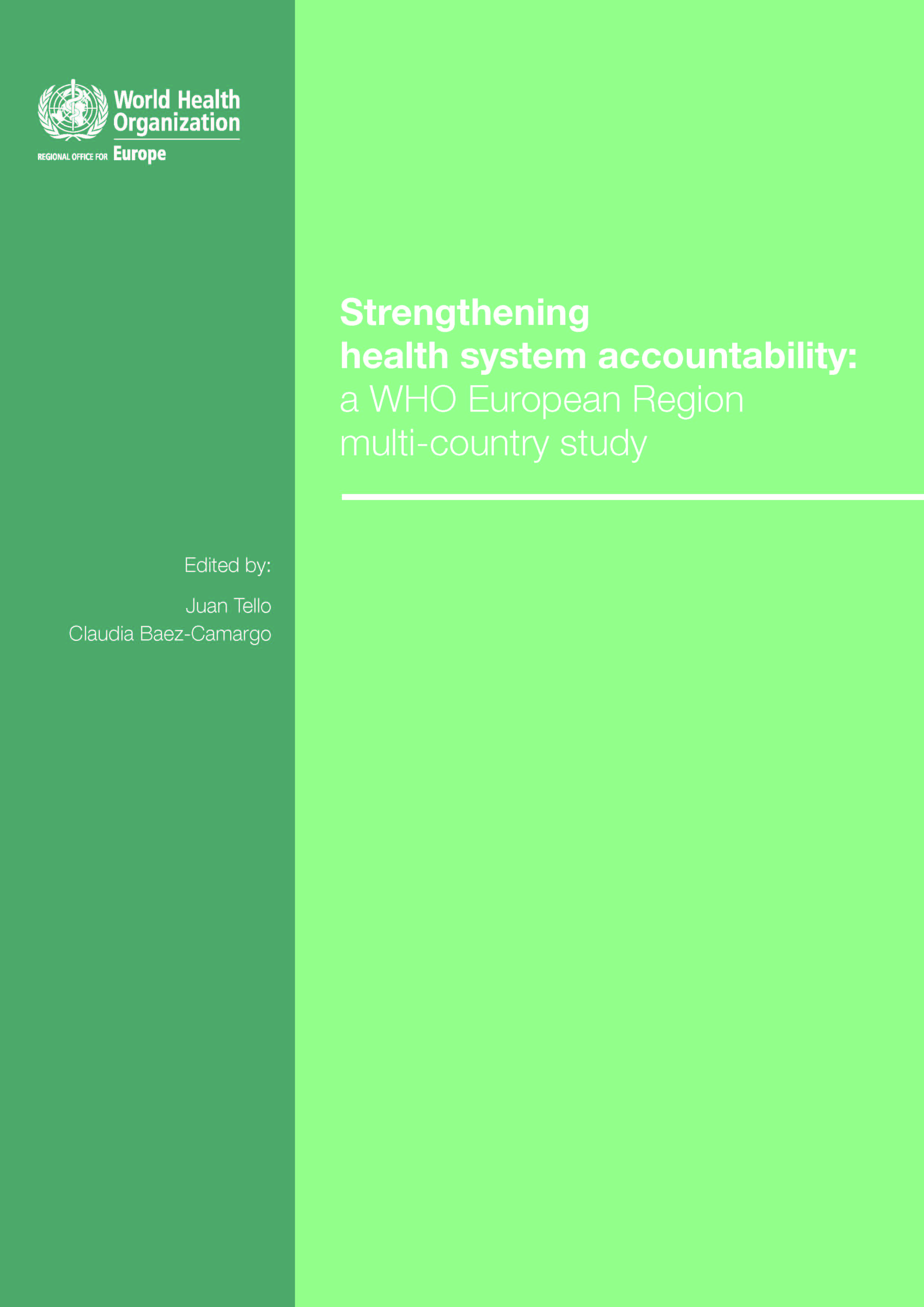 Cover of Strengthening Health System Accountability report