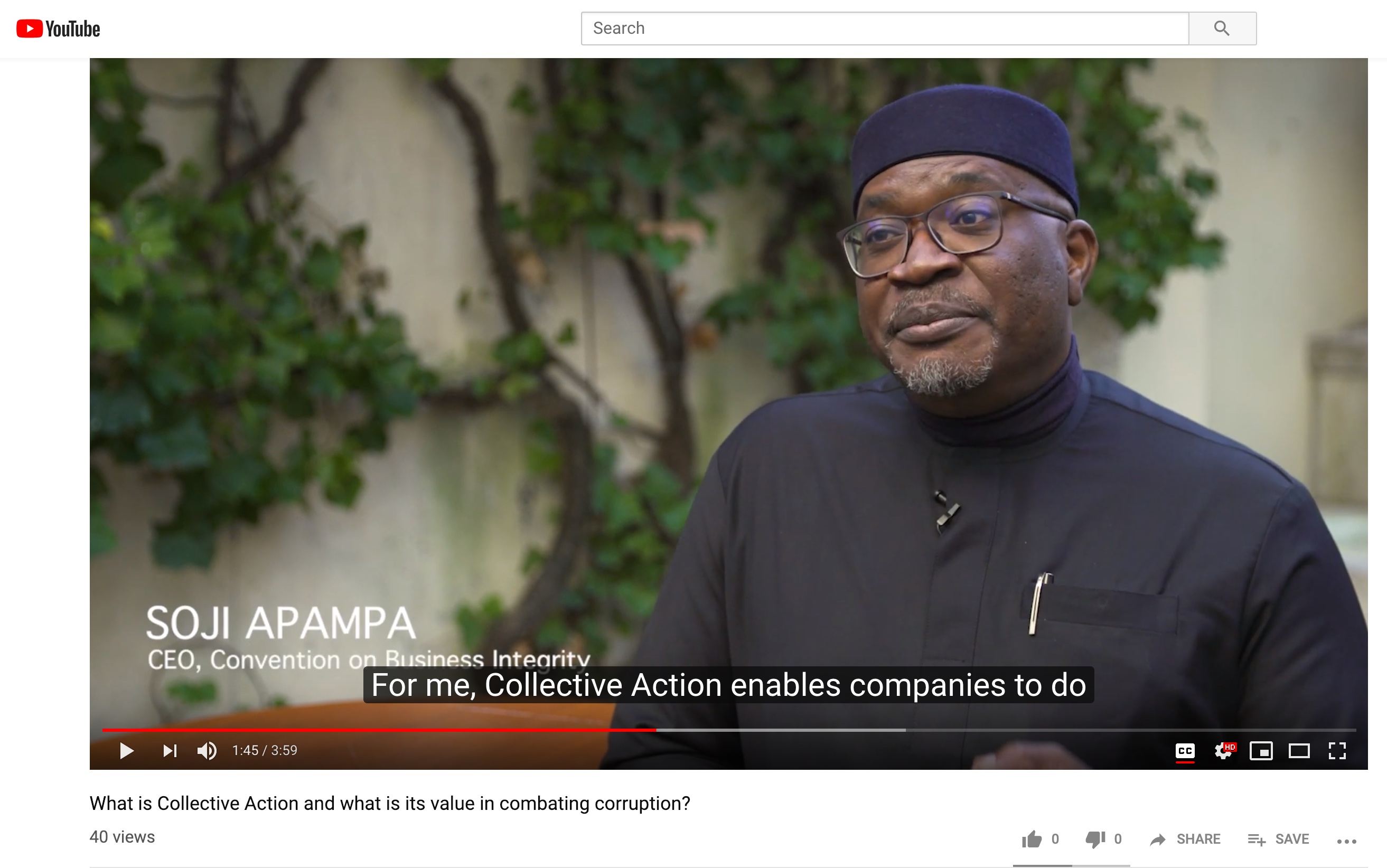 Screenshot of Soji Apampa on YouTube
