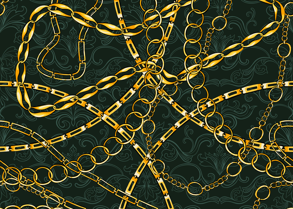 Tangled gold chains