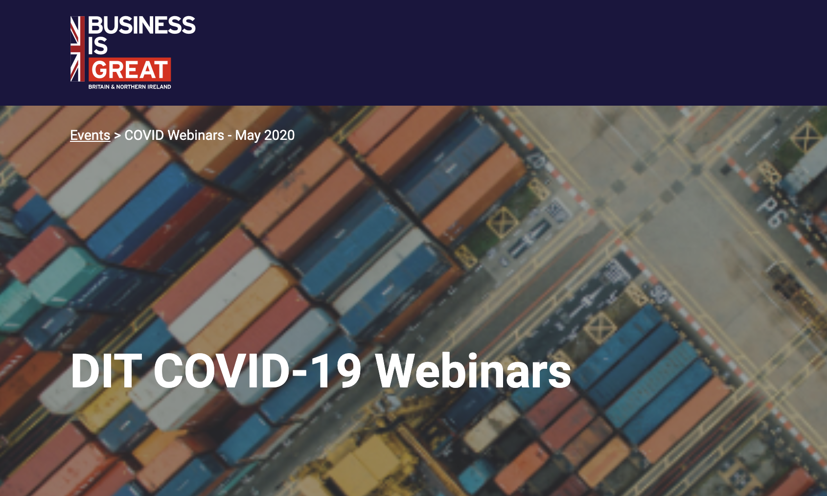 UK DIT Covid-19 webinars