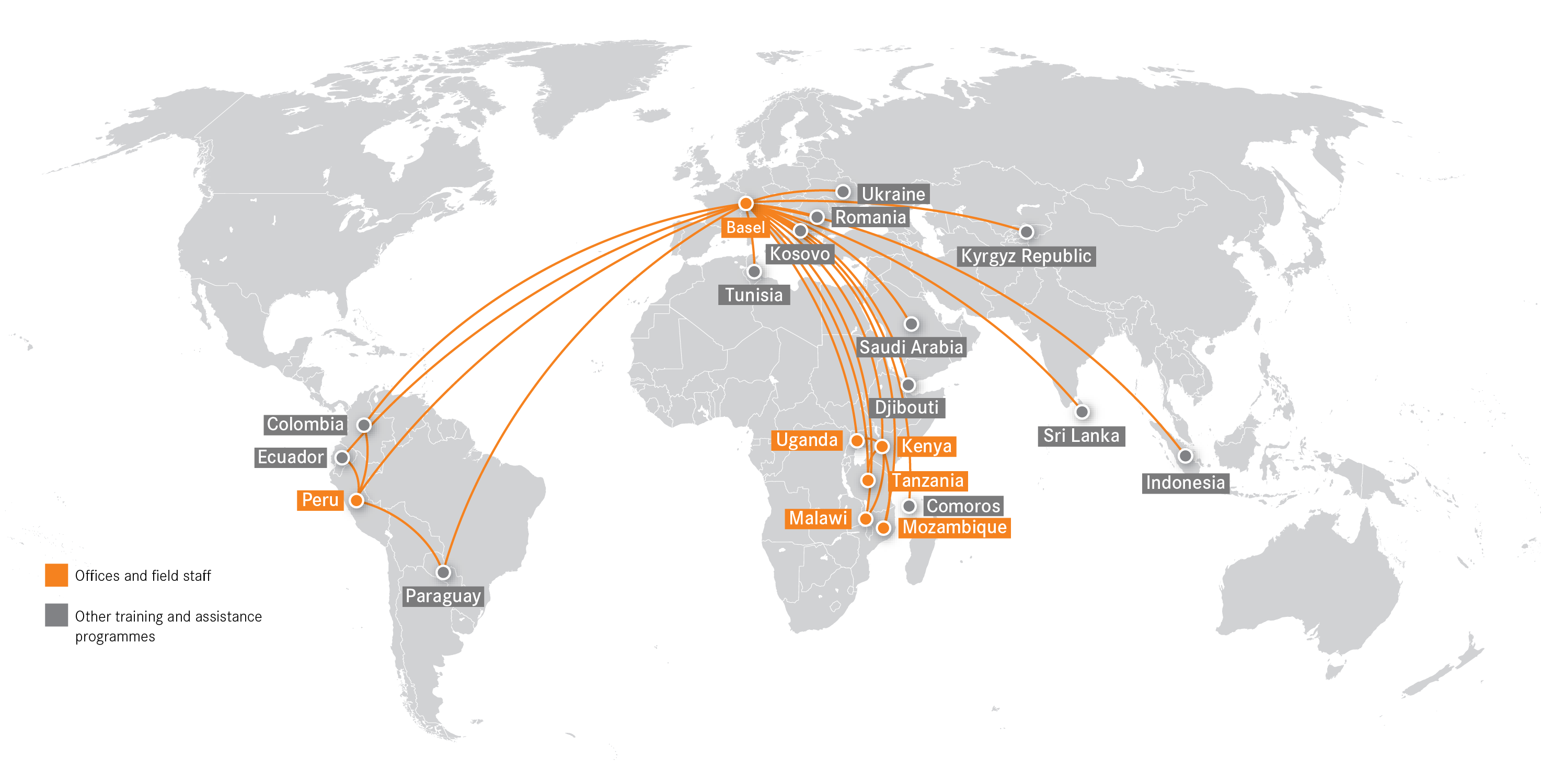 Our offices and country programmes in 2019