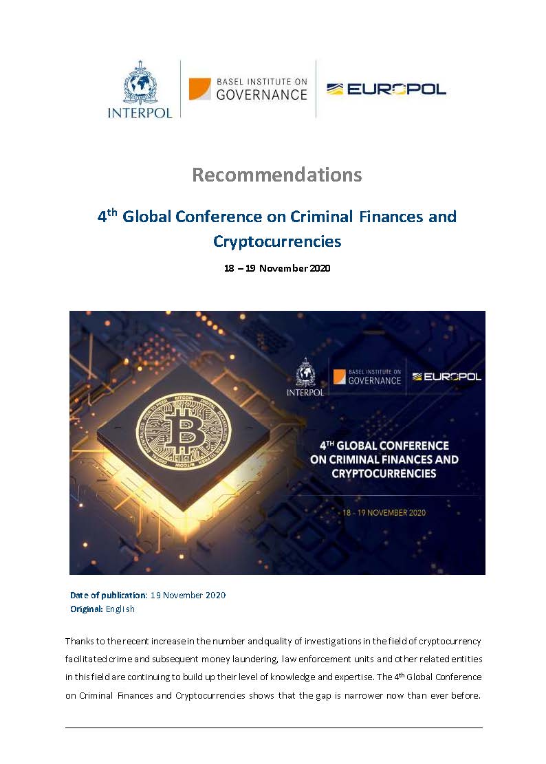 Cover page of Cryptocurrency Conference 2020 Recommendations