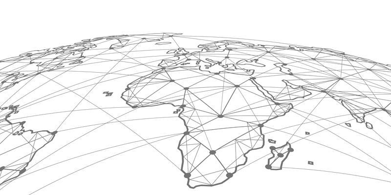 Curved top of the world map